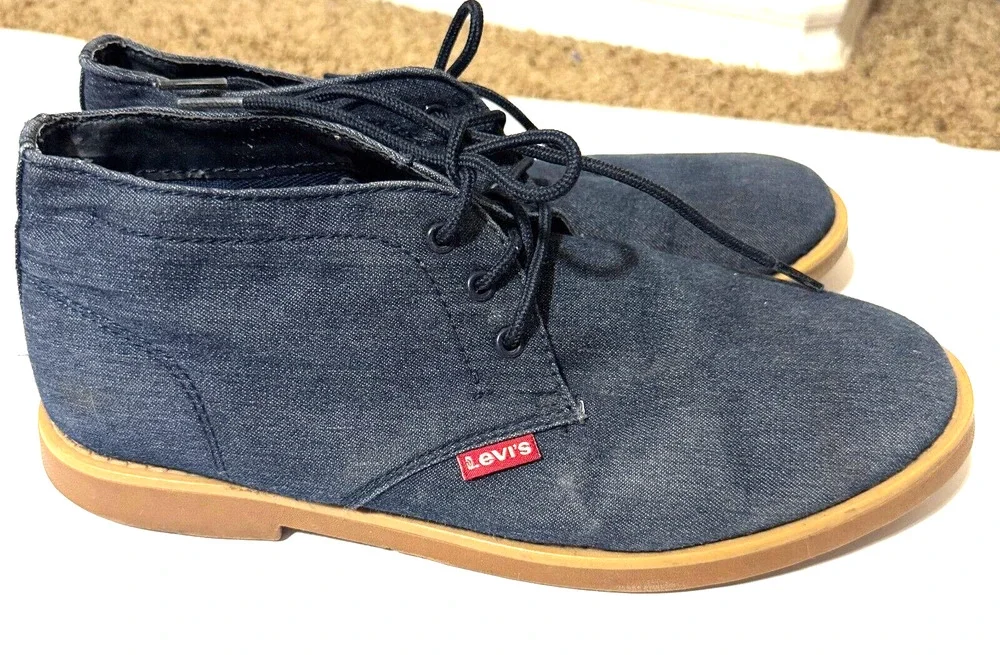 Levi's Blue Denim Lace Ankle boots Jeans Shoes Men's Size 8.5 casual